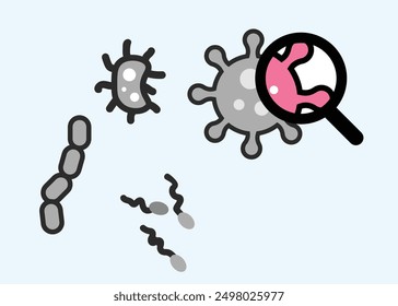 Micro organism virus bacteria illustrations