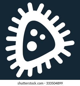 Micro Parasite vector icon. Style is flat symbol, white color, rounded angles, dark blue background.