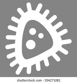 Micro Parasite vector icon. Style is flat symbol, white color, rounded angles, gray background.