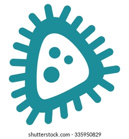 Micro Parasite vector icon. Style is flat symbol, soft blue color, rounded angles, white background.