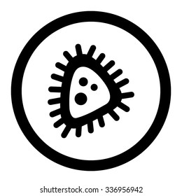 Micro Parasite vector icon. Style is flat rounded symbol, black color, rounded angles, white background.