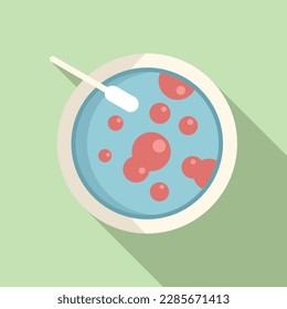 Micro petri dish icon flat vector. Health cell. Medical science