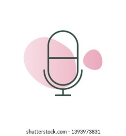 Micro Phone Vector Line Icon