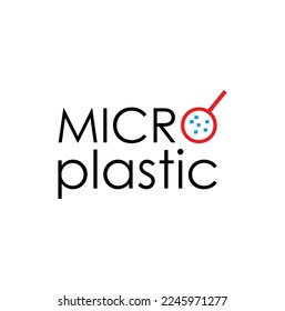 micro plastic sign on white background