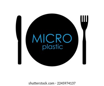 micro plastic sign on white background