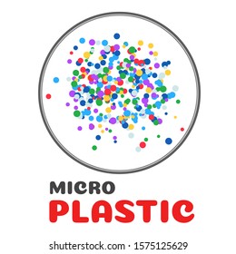 micro plastic vector. Micro plastic generated from marine waste Harmful when entering the body.