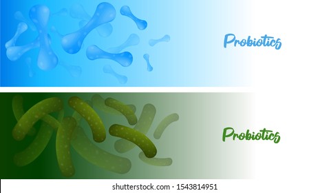Micro probiotic microorganism, science background. Medicine and treatment.