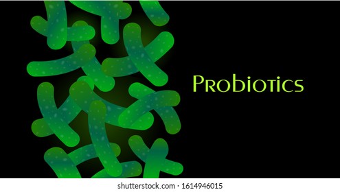 Micro probiotic microorganism, science background. Medicine and treatment. 