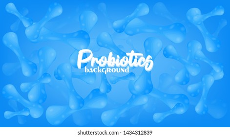 Micro probiotic microorganism vector background.