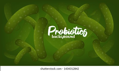 Micro probiotic microorganism vector background.