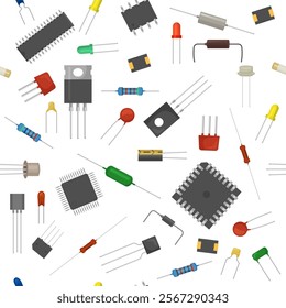 micro scheme pattern. reductor transistor microelectronic chipset seamless background