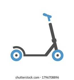 Micro scooter - gray blue icon isolated on white background