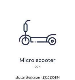 micro scooter icon from transportaytan outline collection. Thin line micro scooter icon isolated on white background.