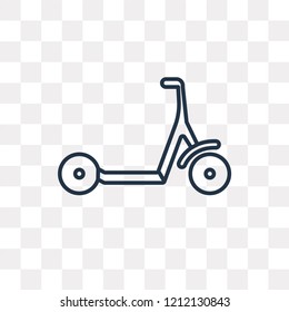Micro scooter vector outline icon isolated on transparent background, high quality linear Micro scooter transparency concept can be used web and mobile