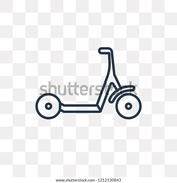 Micro scooter vector outline icon isolated\
on transparent background, high quality linear Micro scooter\
transparency concept can be used web and\
mobile
