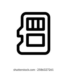 Micro SD card. Editable stroke vector icon.