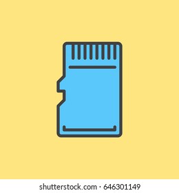 Micro SD Card filled outline icon, colorful vector sign