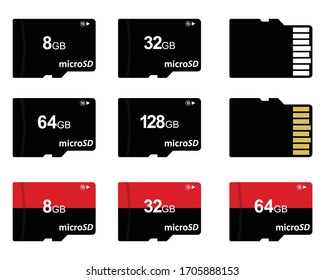 Micro sd card Icon Isolated on White Background