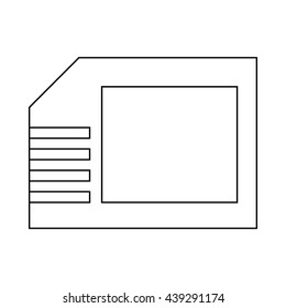 Micro sd card icon, outline style