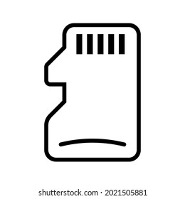 Icono de tarjeta micro SD ilustración vectorial en fondo blanco