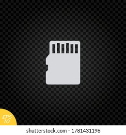 Micro SD card icon.Micro memory strorage card vector.Memory card illustration