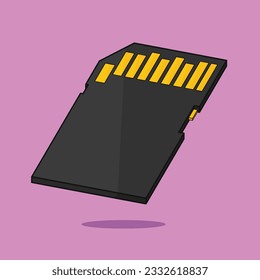 Micro SD Card Illustration Vector Icon Memoru