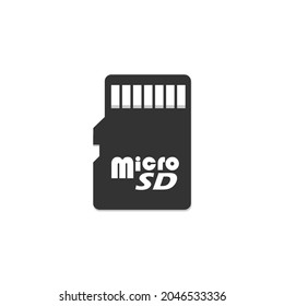 Tarjeta micro SD. Chip de memoria. Icono de Flash Drive. Firma de la carpeta de mi equipo. Almacenamiento portátil. Almacén de datos digitales. Elemento de paquete de iconos de escritorio. Ilustración de vectores en blanco y negro.