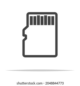 Micro SD card outline icon vector isolated
