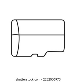 Micro sd card, outline icon, vector illustration symbol template in trendy design style. Editable graphic resources for many purposes.
