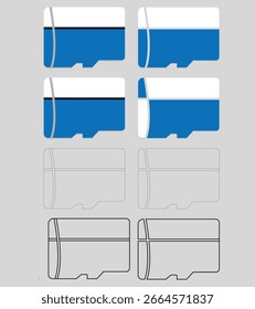Micro SD card outline icon vector isolated, Card Vector thin line icon illustration in black.