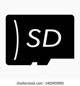 Micro SD card symbol isolated minimal single flat linear icon for application and info-graphic. Commercial line vector icon for websites and mobile minimalistic flat design.