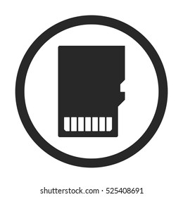Micro SD card symbol sign silhouette icon on background