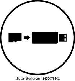 micro SD card USB adapter symbol