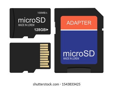 Micro Sd Card Vector Design Illustration Isolated On White Background