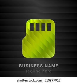Micro SD Lime Green and Black silk fashion premium icon / Logo