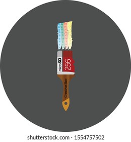 Micro sd memory shaped like a paint brush