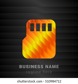 Micro SD Orange, Yellow and Black silk fashion premium icon / Logo