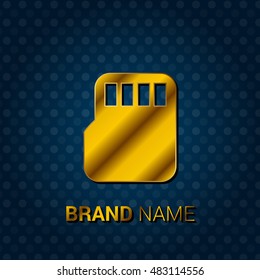 Micro SD Royal Golden & Blue Metallic Premium Corporate Logo / Icon