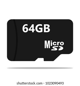 micro SD with shadow logo vector icon illustration flat design