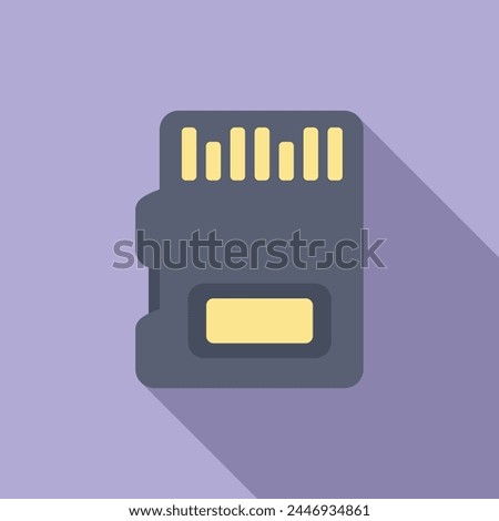 Micro sd storage icon flat vector. Storage digital. Shutter solid state ssd