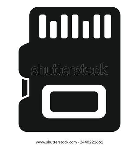 Micro sd storage icon simple vector. Storage digital. Shutter solid state ssd