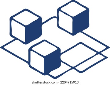 Micro Services Vector Art Made With Cubes Getting Connected In Abstract Way Flat Theme