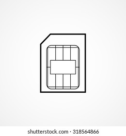 Micro sim card symbol. Outline vector illustration