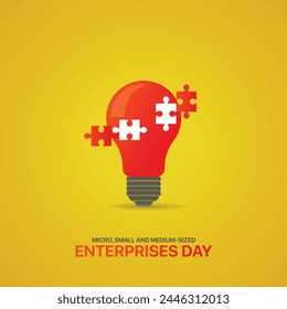 Micro-, Small and Medium-sized Enterprises Day creative ads design. june 27, vector, illustration, 3d