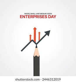 Micro-, Small and Medium-sized Enterprises Day creative ads design. june 27, vector, illustration, 3d