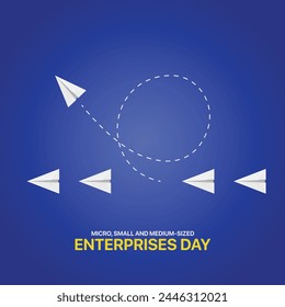 Micro-, Small and Medium-sized Enterprises Day creative ads design. june 27, vector, illustration, 3d