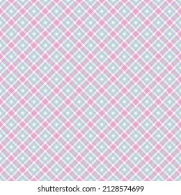 Micro star gingham diagonal plaid. Seamless vector check pattern suitable for fashion, home decor and stationary.
