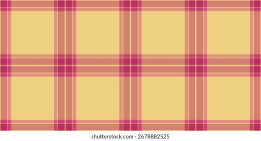 Micro tartan textura têxtil, vetor de tecido médio sem costura. Padrão reproduzido de verificação do plano de fundo do esboço na paleta de cores vermelho e âmbar.