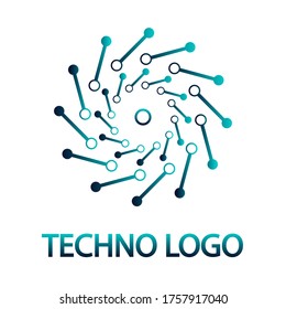 Micro tech circular logo, vector art illustration.