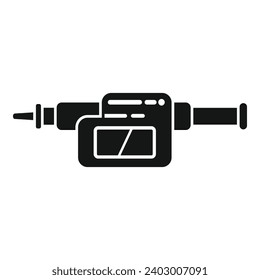 Icono de medición de microherramienta simple vector. Micrometro digital. Escala electrónica